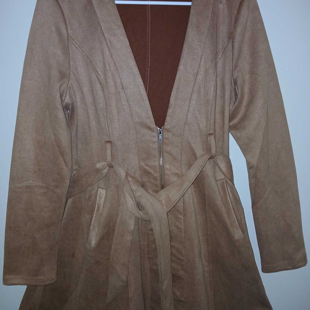 Triple 7 Tan Trench Coat with Belt